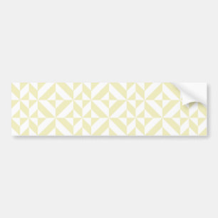 Pale Gold Geometric Deco Cube Pattern Bumper Sticker