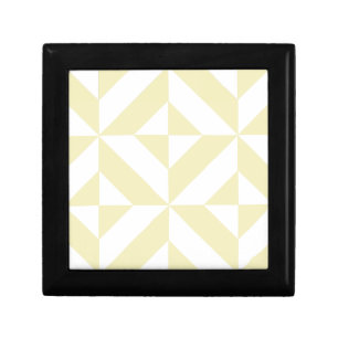 Pale Gold Geometric Deco Cube Pattern Gift Box