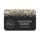 Pale Gold Glitter and Black Logo