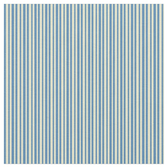 Pale Goldenrod and Blue Colored Pattern Fabric (Close Up)