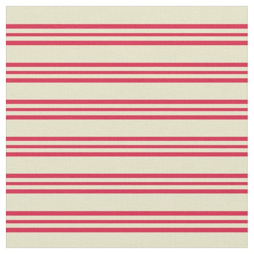 Pale Goldenrod and Crimson Colored Lines Fabric