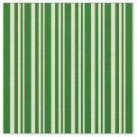 Pale Goldenrod and Dark Green Stripes Fabric