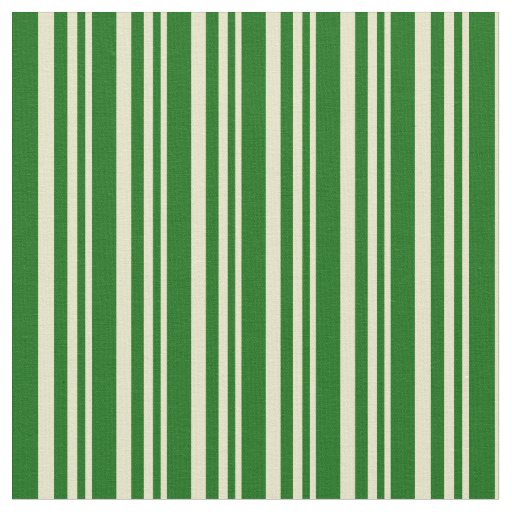 Pale Goldenrod and Dark Green Stripes Fabric