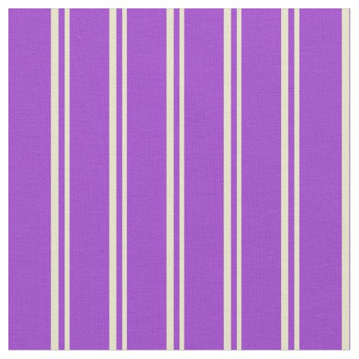 Pale Goldenrod and Dark Orchid Stripes Fabric