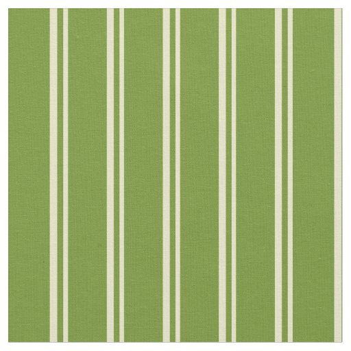 Pale Goldenrod and Green Lines Pattern Fabric