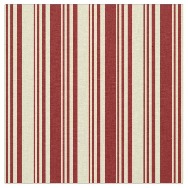 Pale Goldenrod and Maroon Striped/Lined Pattern Fabric (Close Up)