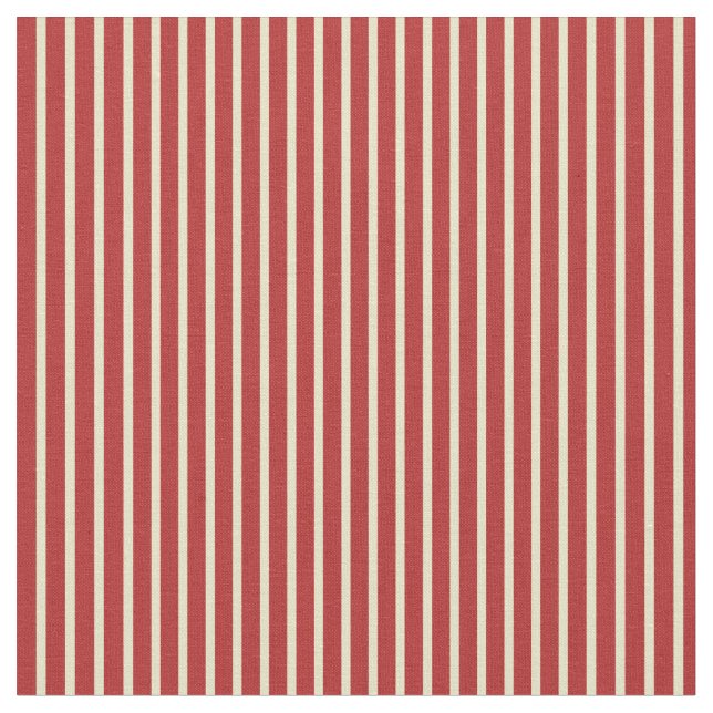 Pale Goldenrod and Red Pattern of Stripes Fabric (Close Up)