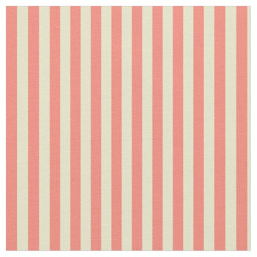 Pale Goldenrod and Salmon Stripes Fabric