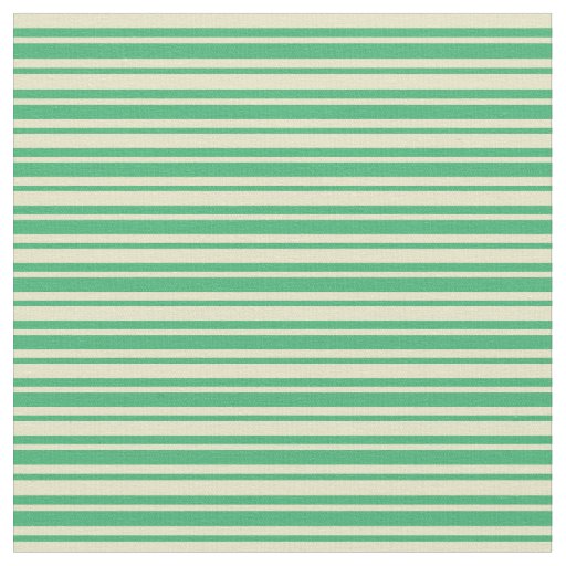 Pale Goldenrod and Sea Green Lines Fabric