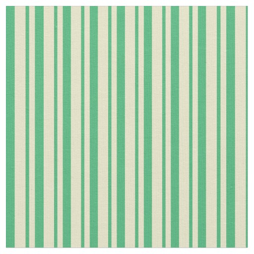 Pale Goldenrod and Sea Green Pattern of Stripes Fabric