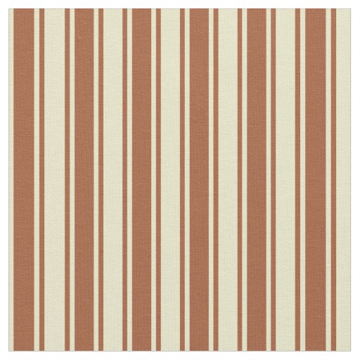 Pale Goldenrod and Sienna Lines/Stripes Pattern Fabric