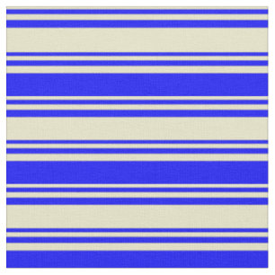 Pale Goldenrod & Blue Colored Stripes Fabric