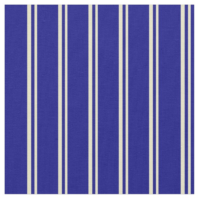 Pale Goldenrod & Blue Stripes Fabric (Close Up)