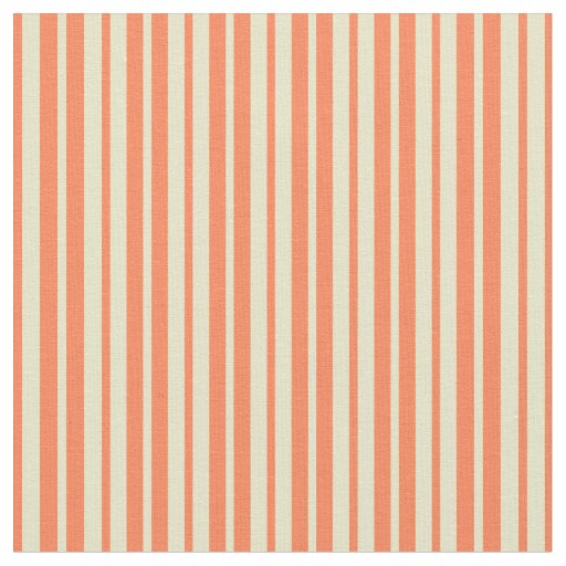 Pale Goldenrod & Coral Stripes Fabric