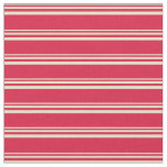 Pale Goldenrod &amp; Crimson Stripes/Lines Pattern Fabric