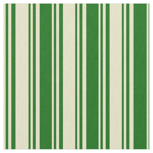 Pale Goldenrod & Dark Green Pattern Fabric (Close Up)