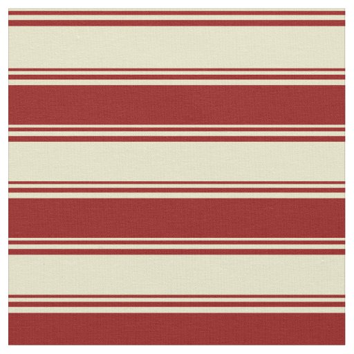 Pale Goldenrod & Dark Red Lines Fabric