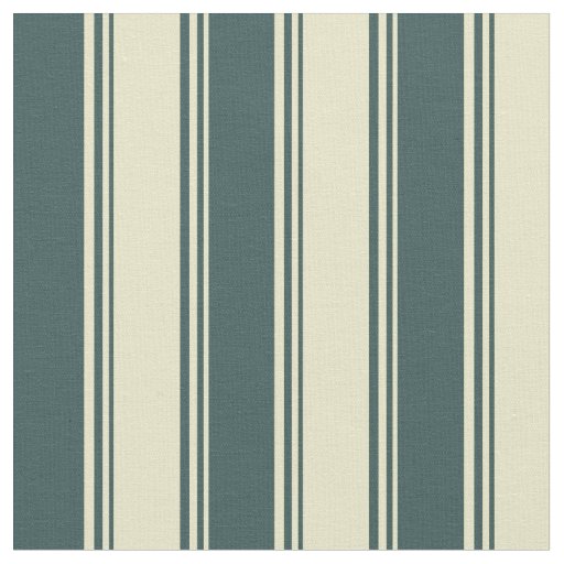 Pale Goldenrod & Dark Slate Gray Stripes Pattern Fabric