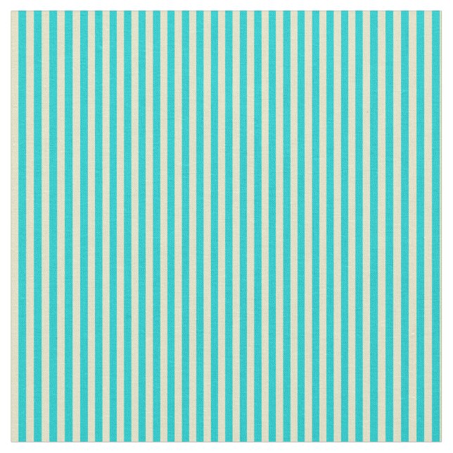 Pale Goldenrod & Dark Turquoise Pattern Fabric (Close Up)