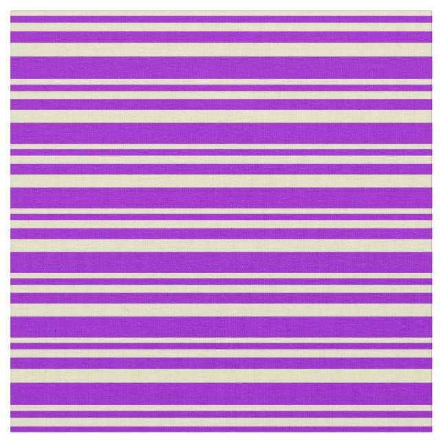 Pale Goldenrod & Dark Violet Pattern Fabric (Close Up)
