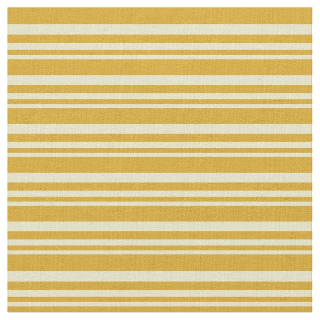 Pale Goldenrod & Goldenrod Lines/Stripes Pattern Fabric (Close Up)