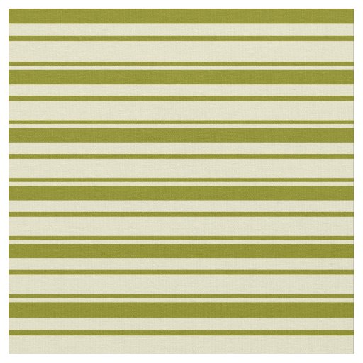 Pale Goldenrod & Green Lines/Stripes Pattern Fabric