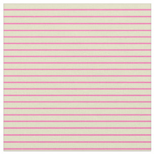Pale Goldenrod & Hot Pink Colored Stripes Fabric