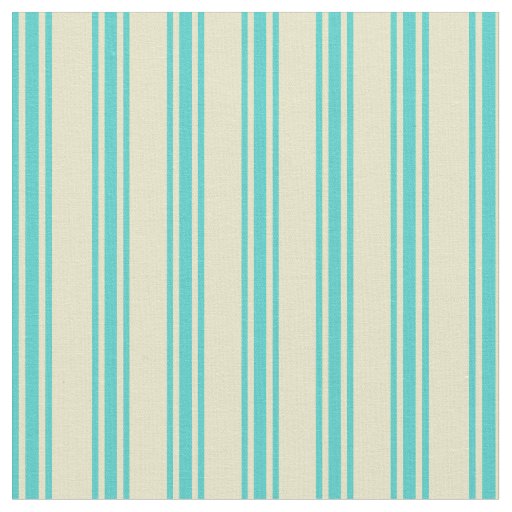 Pale Goldenrod & Turquoise Lined/Striped Pattern Fabric