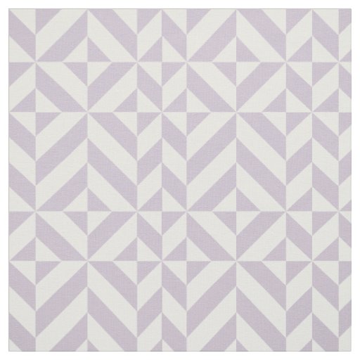 Pale Grape Geometric Deco Cube Pattern Fabric