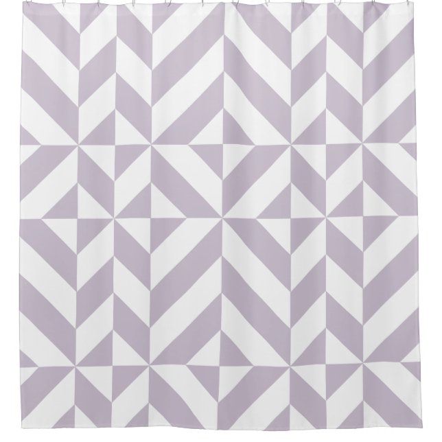Pale Grape Geometric Deco Cube Shower Curtain (Front)
