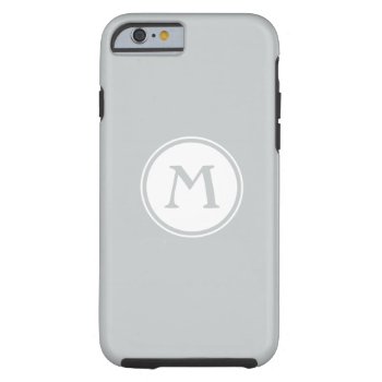 Pale Gray And White Nautical Monogram Tough Iphone 6 Case by shotwellphoto at Zazzle