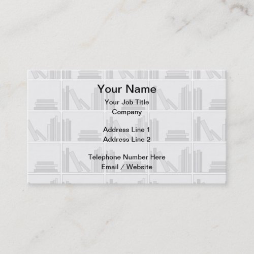 Pale Gray Books on Shelf. Business Card