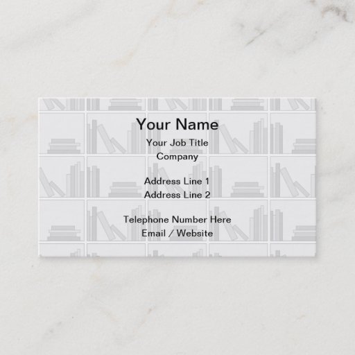 Customizable Pale Gray Books on Shelf. Business Card