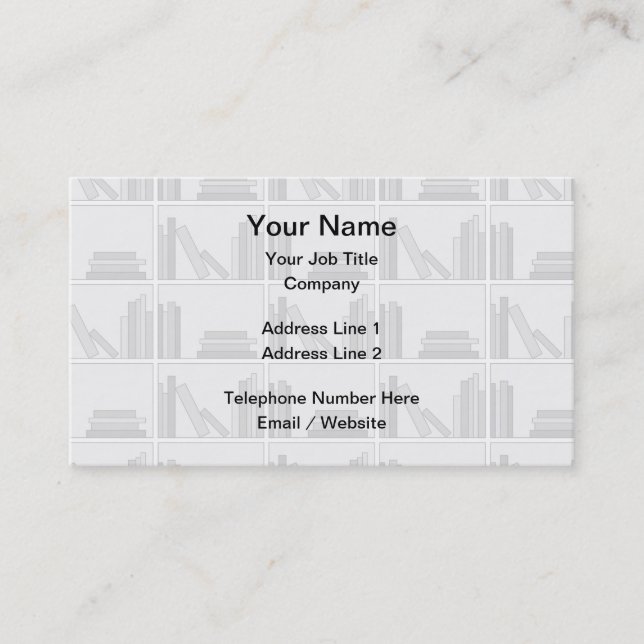 Pale Gray Books on Shelf. Business Card (Front)