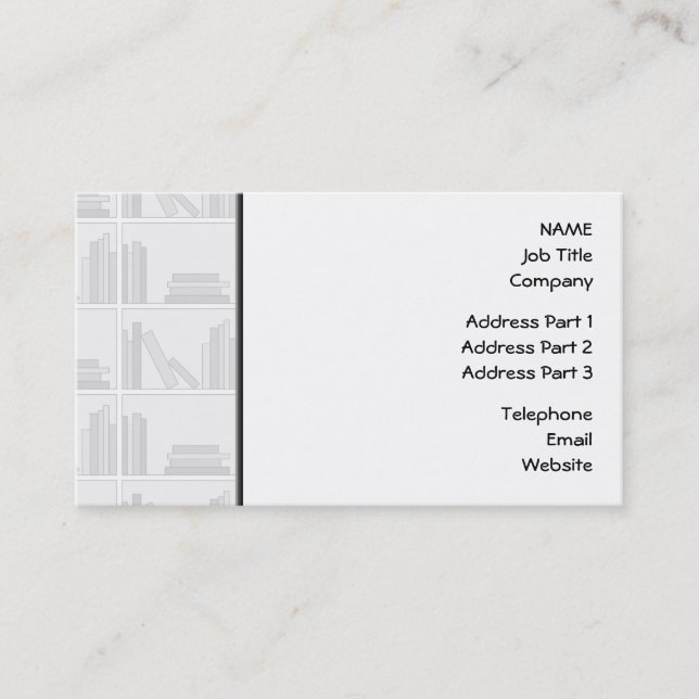 Pale Gray Books on Shelf. Business Card (Front)