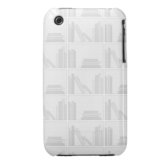 Pale Gray Books on Shelf. iPhone 3 Cover