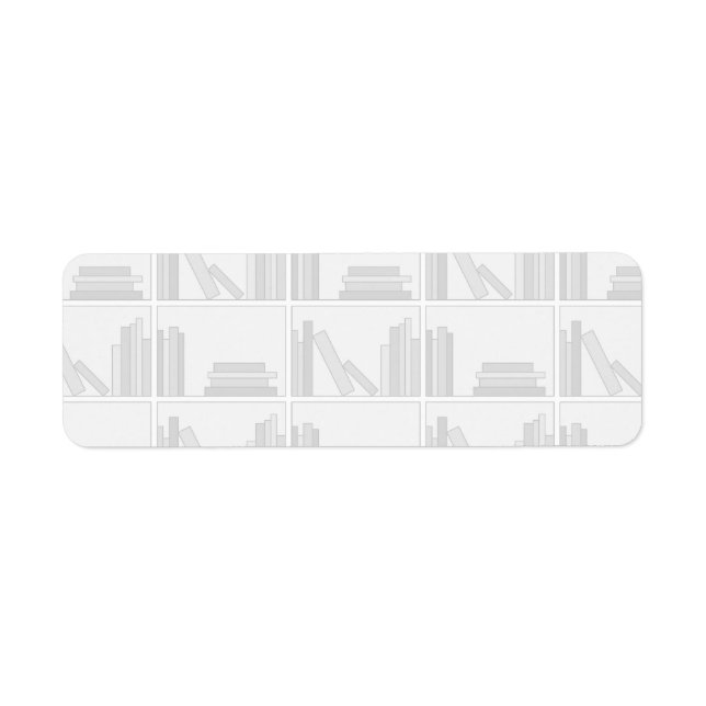 Pale Gray Books on Shelf. Label (Front)