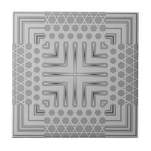 Pale Gray Contemporary Art Deco Tile