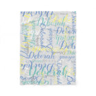 Pale Gray Fleece-Blanket with Repeated Name