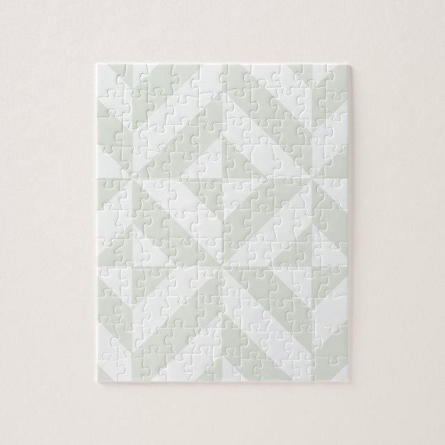 Pale Gray Geometric Deco Cube Pattern Jigsaw Puzzle (Vertical)