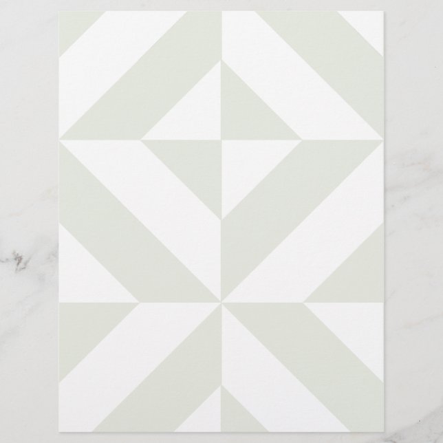 Pale Gray Geometric Deco Scrapbook Paper (Front)