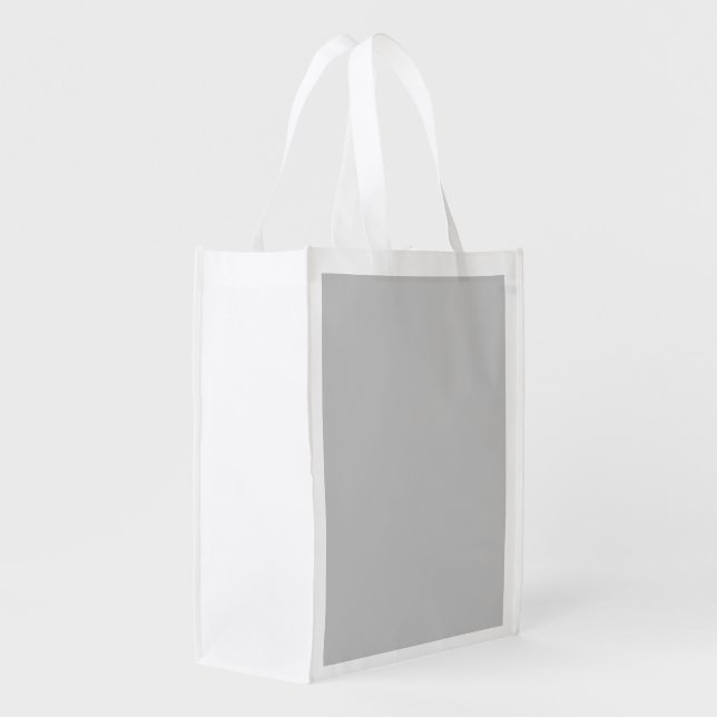 Pale Gray Geometric Pattern - Summer Decor Grocery Bag (Back Side)