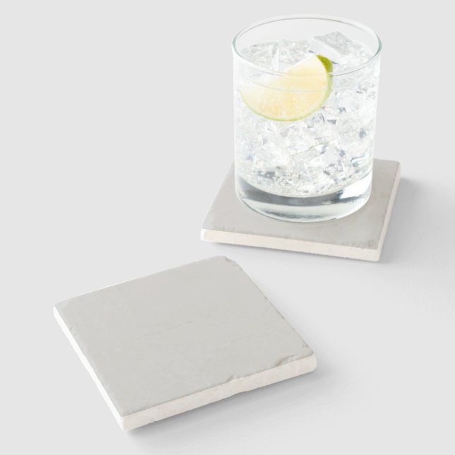 Pale Gray Geometric Pattern - Summer Decor Stone Coaster (Side)