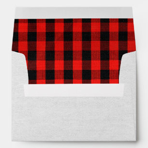 pale gray texture with plaid inside envelope