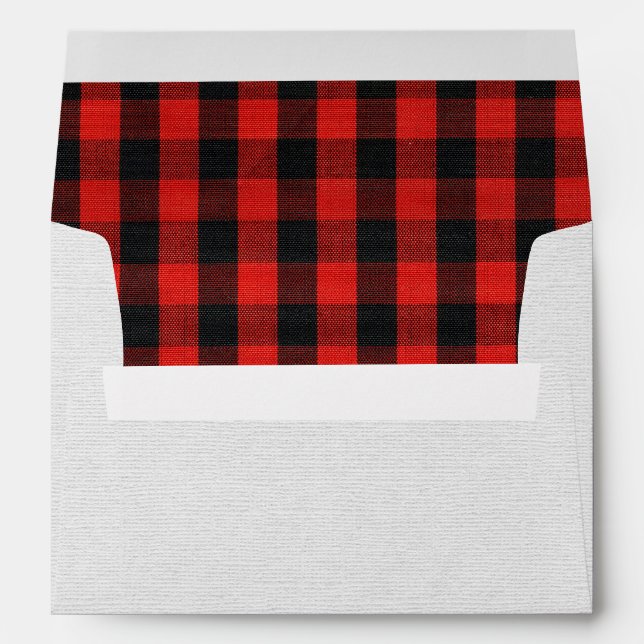 pale gray texture with plaid inside envelope (Back (Bottom))