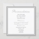 Pale Gray Wedding Accommodations Card at Zazzle