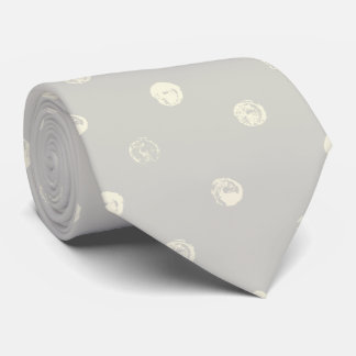 Pale Gray wih Pale Yellow Dots Neck Tie