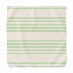 Pale green and beige five stripes pattern bandana