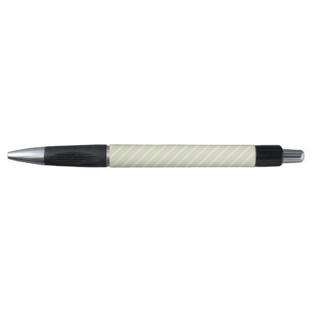 Pale green and beige five stripes pattern pen (Front)