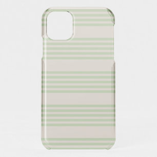 Pale green and beige five stripes pattern iPhone 11 case